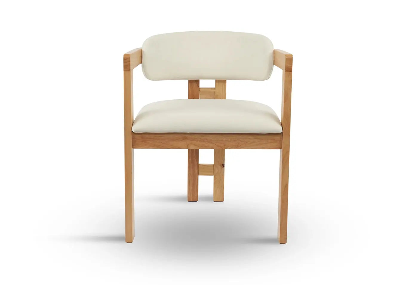 Chaise de salle à manger BERGAMO Effet Bois Chêne Clair et Velours Beige - 45 x 53 cm HOUSE NORDIC