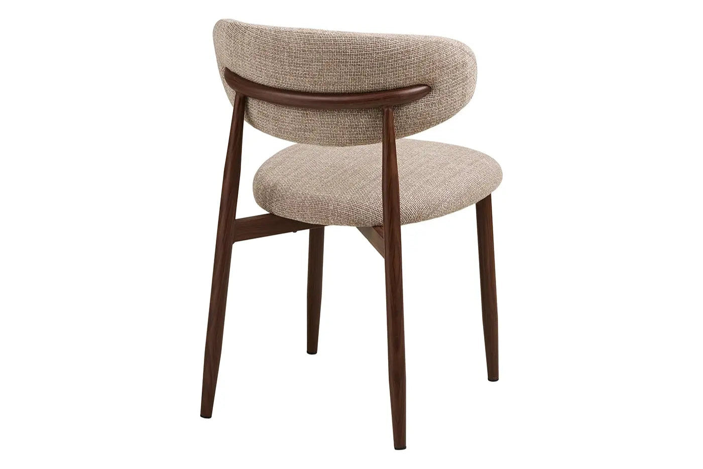 Chaise de salle à manger LEVENTO Effet Bois Chêne Foncé et Tissu Écru - 46 x 44 cm HOUSE NORDIC