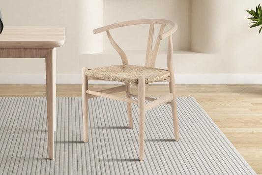 Chaise en Bois d'Orme avec l'Assise Tissé en Jonc de Mer BARTY - 55 x 52.5cm ROUSSEAU