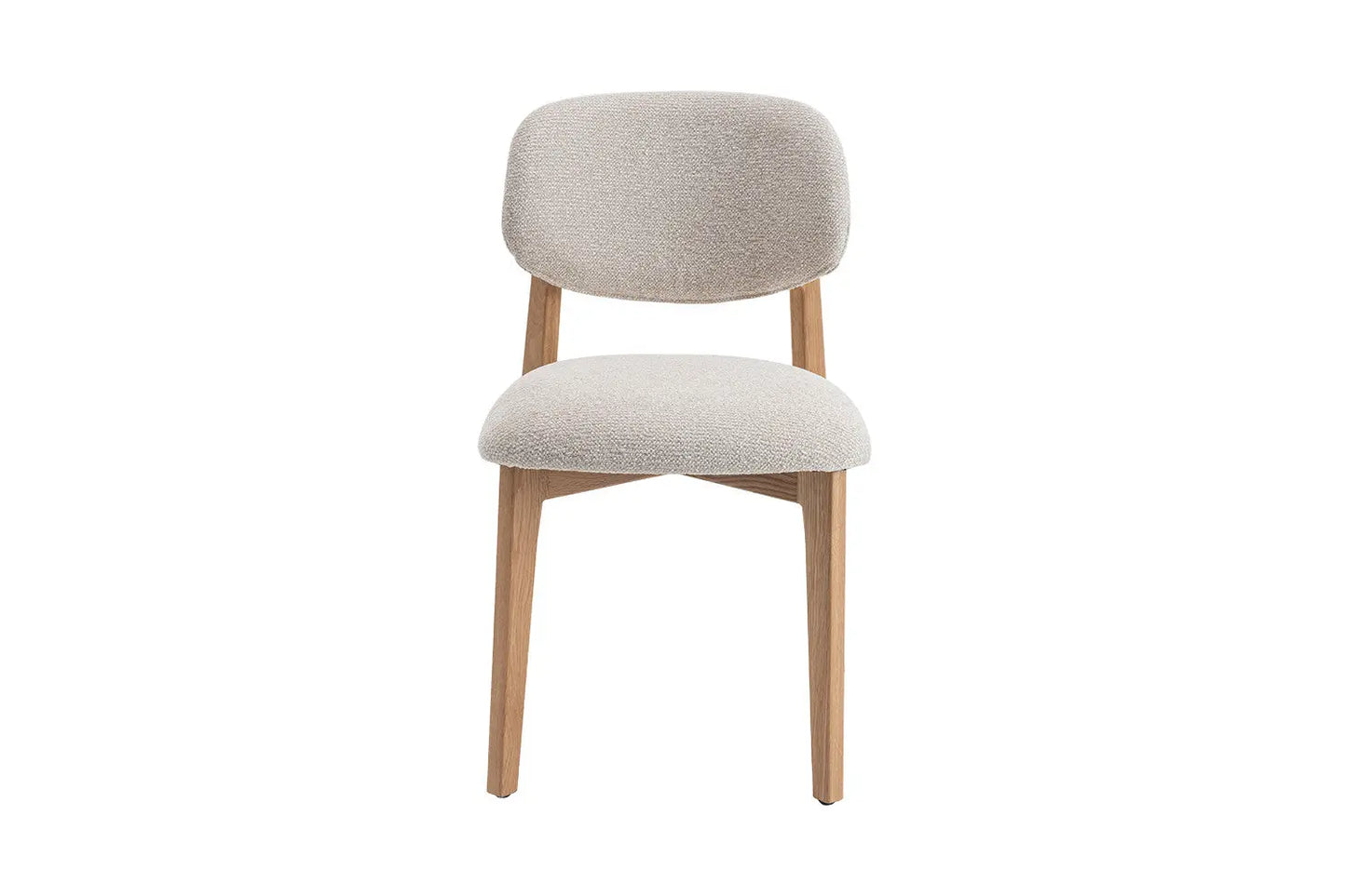 Chaise en Bois de Chêne Claire avec l'assise en tissu couleur Beige KAYA - 48 x 59cm ROUSSEAU