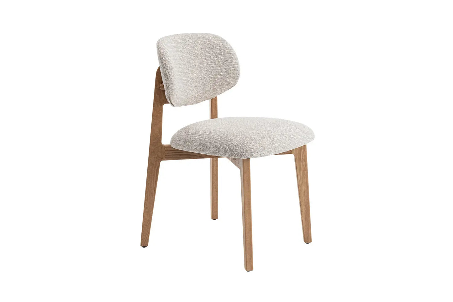 Chaise en Bois de Chêne Claire avec l'assise en tissu couleur Beige KAYA - 48 x 59cm ROUSSEAU