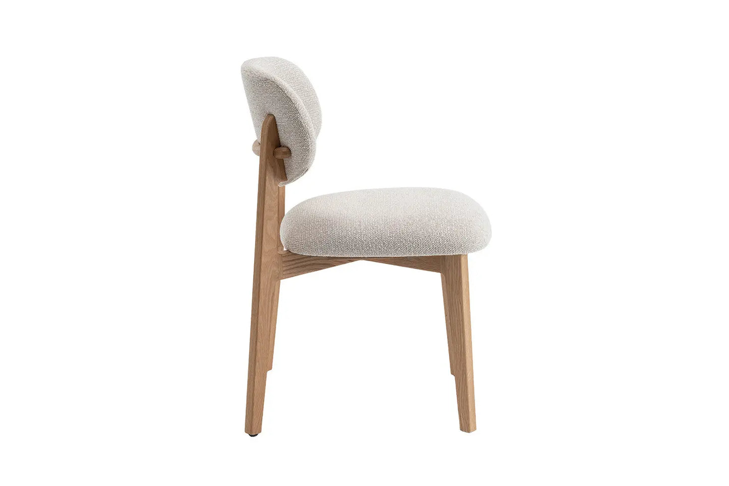 Chaise en Bois de Chêne Claire avec l'assise en tissu couleur Beige KAYA - 48 x 59cm ROUSSEAU