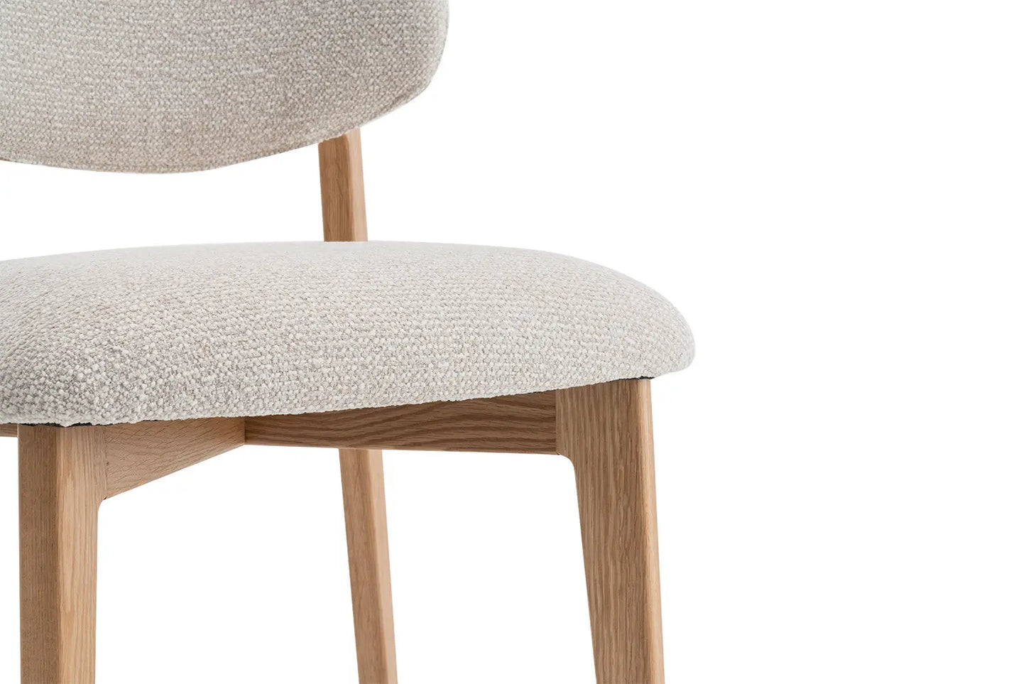 Chaise en Bois de Chêne Claire avec l'assise en tissu couleur Beige KAYA - 48 x 59cm ROUSSEAU