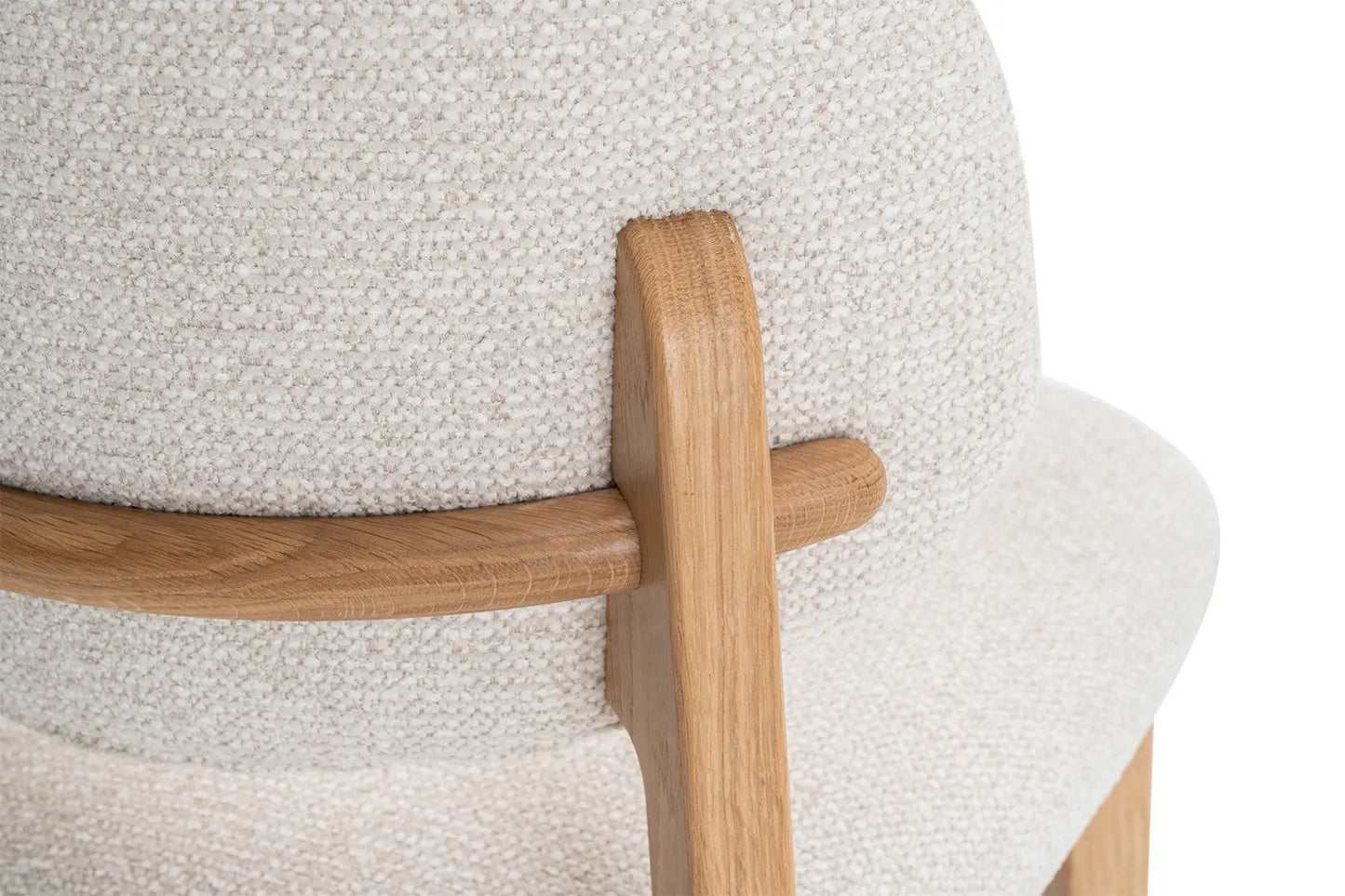 Chaise en Bois de Chêne Claire avec l'assise en tissu couleur Beige KAYA - 48 x 59cm ROUSSEAU