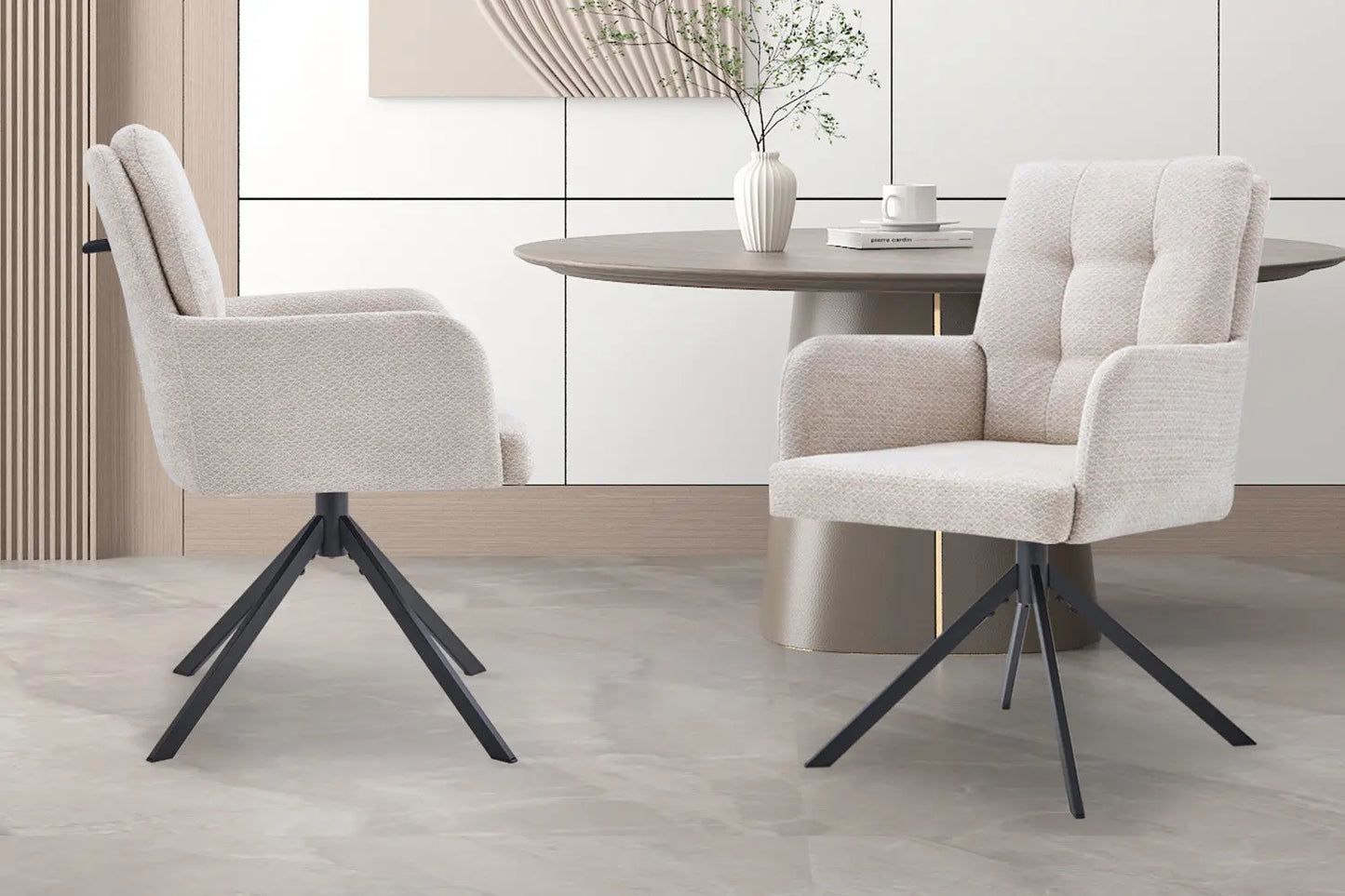 Chaises Pivotantes de Salle à Manger GRANA Beige - 85 x 50 cm ROUSSEAU