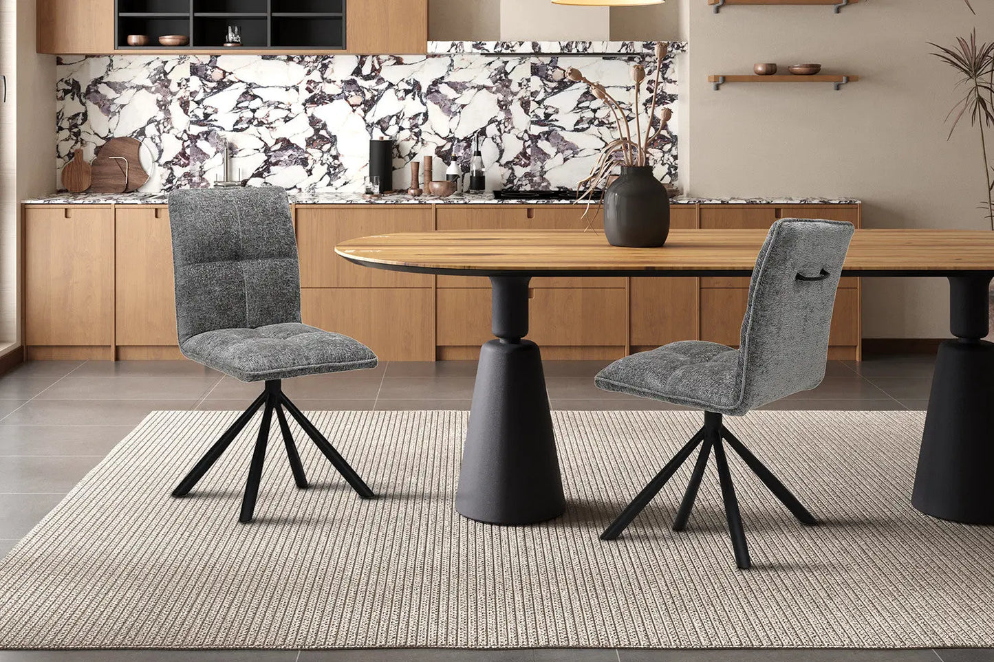 Chaises Pivotantes de Salle à Manger JYA Gris - 91 x 45 cm ROUSSEAU