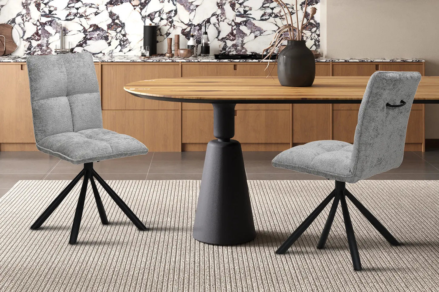 Chaises Pivotantes de Salle à Manger JYA Gris Clair - 91 x 45 cm ROUSSEAU