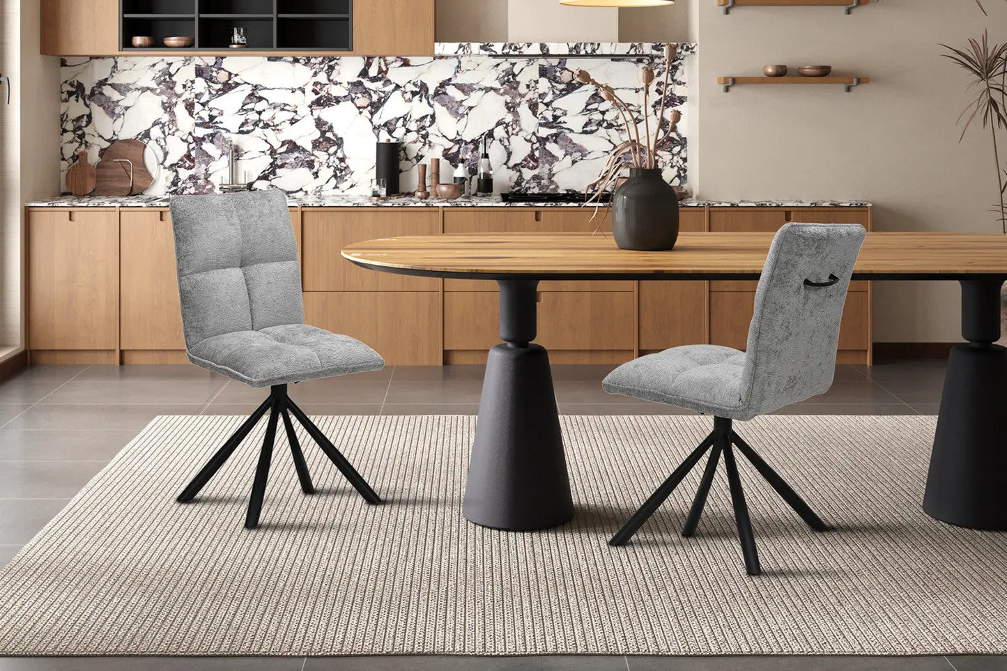 Chaises Pivotantes de Salle à Manger JYA Gris Clair - 91 x 45 cm ROUSSEAU