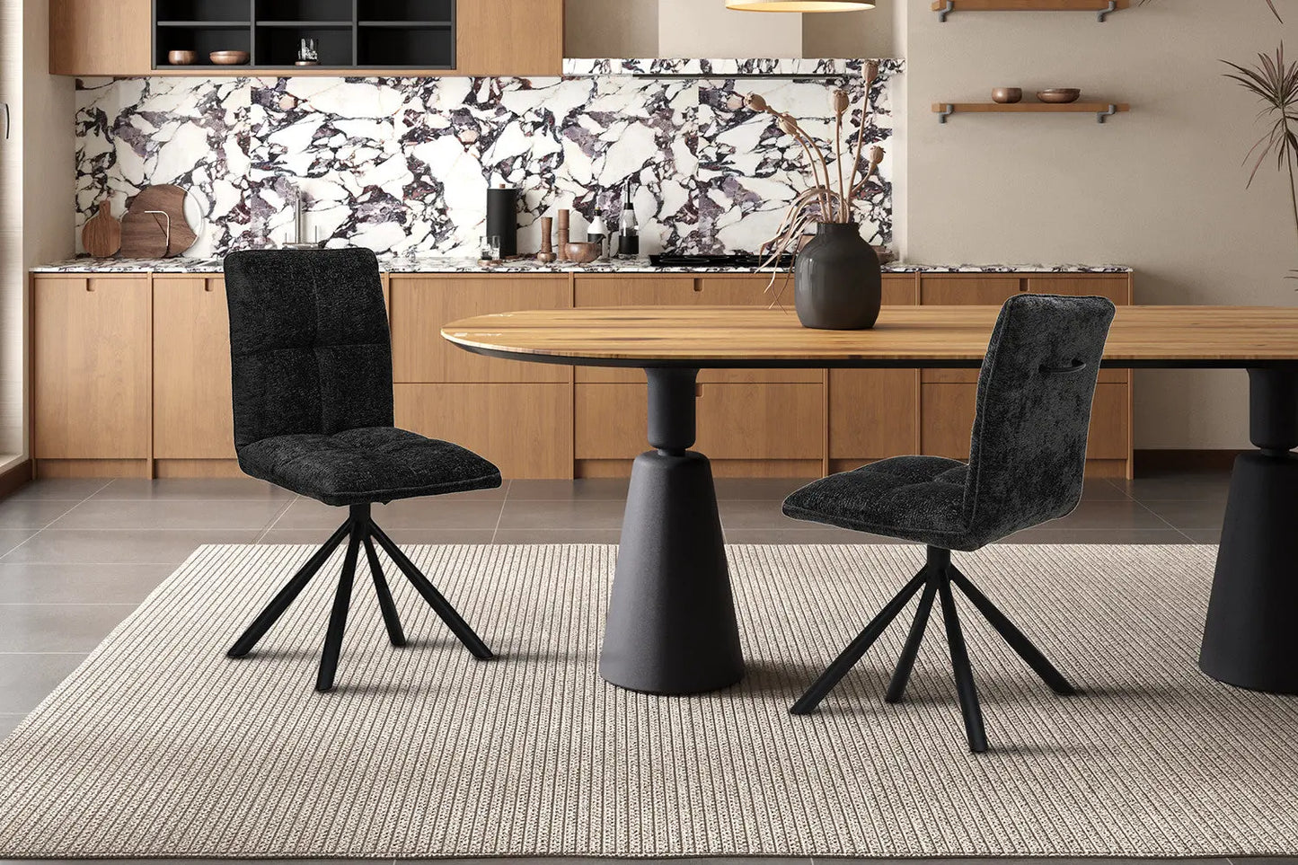 Chaises Pivotantes de Salle à Manger JYA Gris Foncé - 91 x 45 cm ROUSSEAU