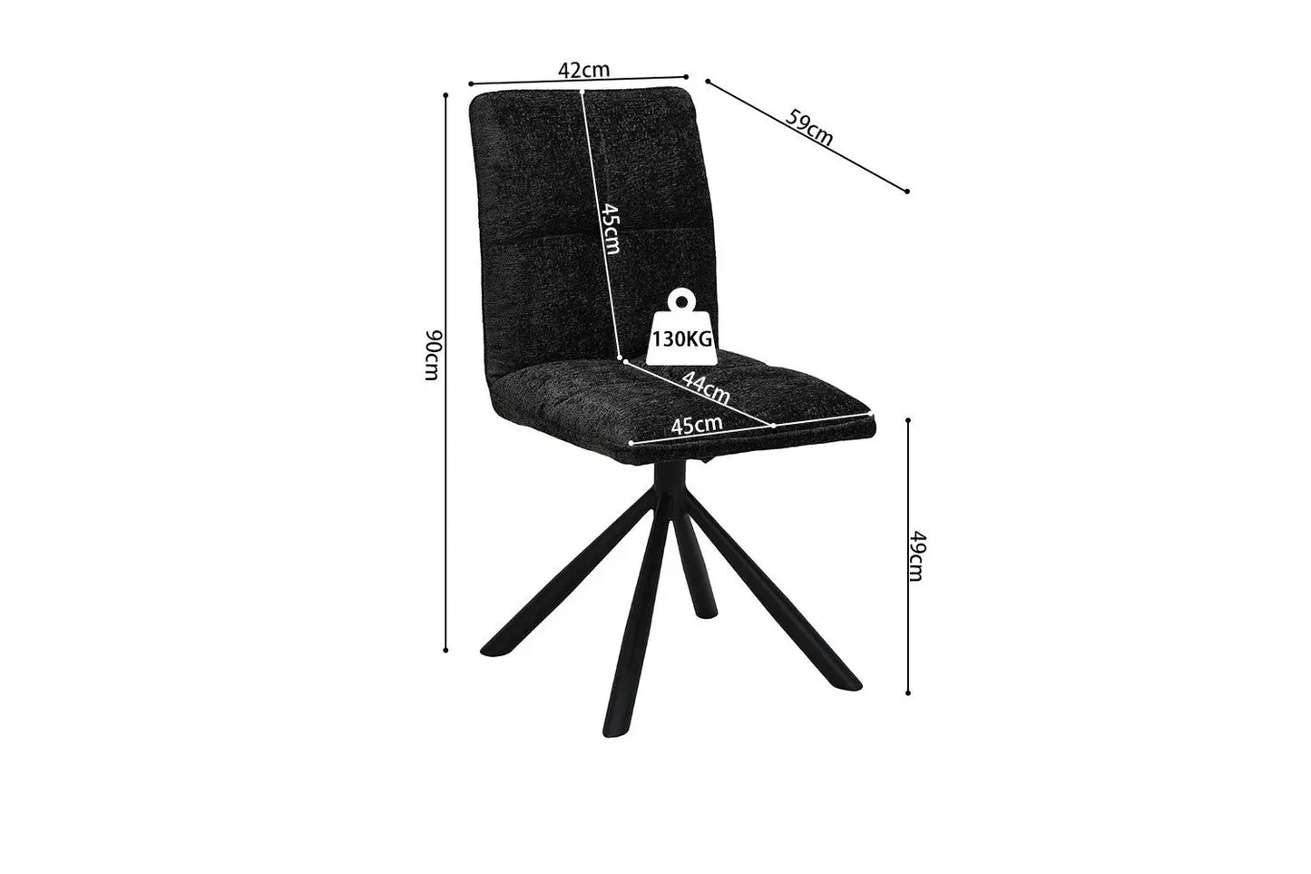 Chaises Pivotantes de Salle à Manger JYA Gris Foncé - 91 x 45 cm ROUSSEAU