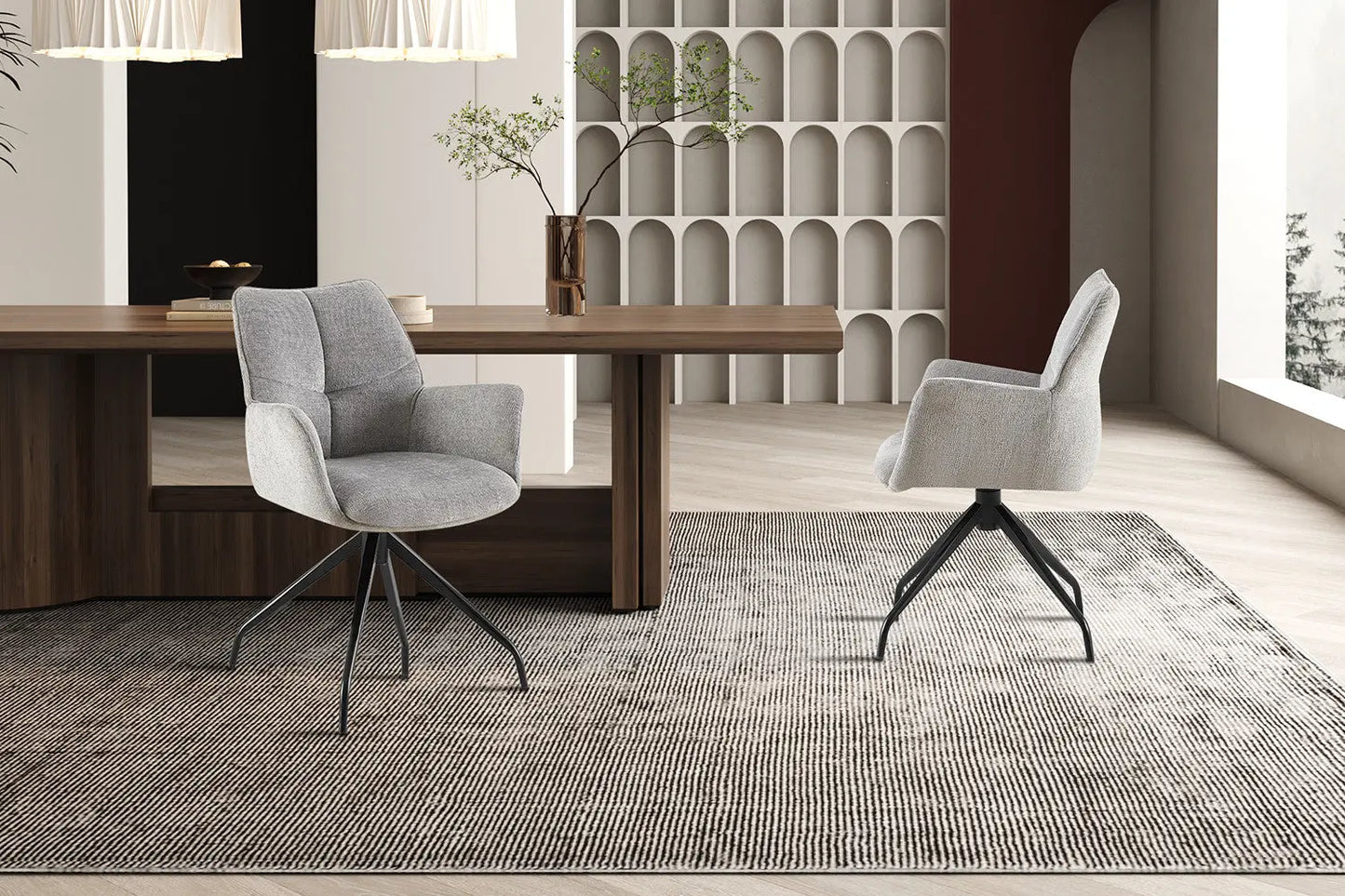 Chaises Pivotantes de Salle à Manger LAMYA Gris - 86 x 52.5 cm ROUSSEAU