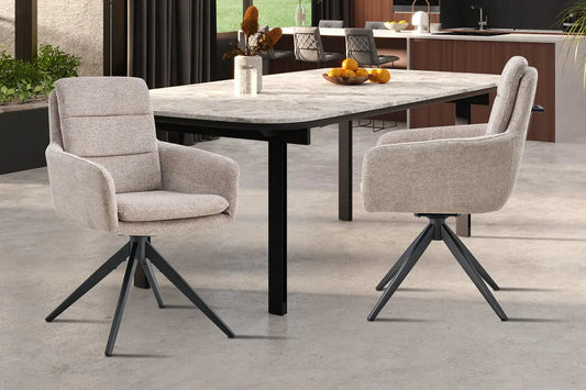 Chaises Pivotantes de Salle à Manger LISAYA Sable - 92.5 x 60.5 cm ROUSSEAU