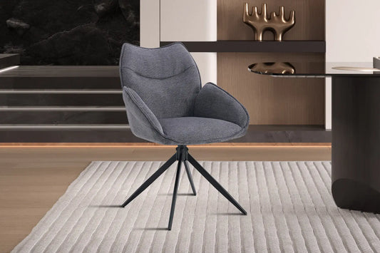 Chaises Pivotantes de Salle à Manger MAHY Gris Foncé - 90 x 60 cm ROUSSEAU