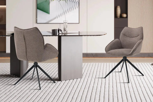 Chaises Pivotantes de Salle à Manger MAHY Poivre - 90 x 60 cm ROUSSEAU