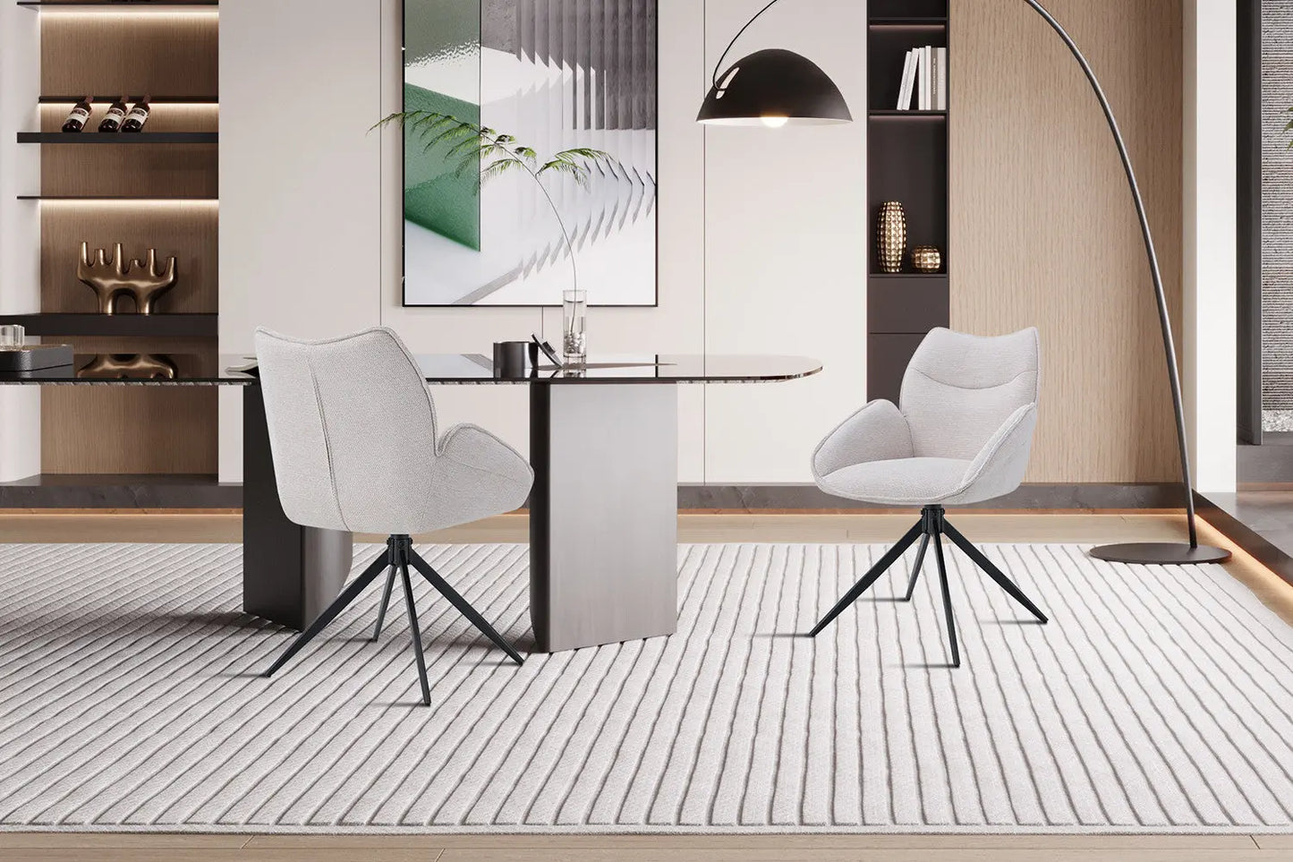 Chaises Pivotantes de Salle à Manger MAHY Sable - 90 x 60 cm ROUSSEAU