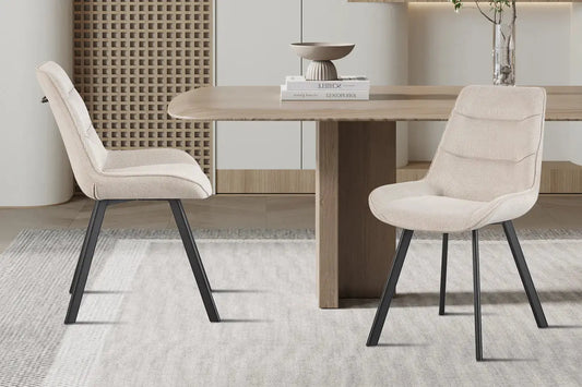 AMELIA - Lot de Chaises de Salle à Manger - 53 x 61 cm - Sable ROUSSEAU