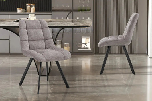 LIZA - Chaise de Salle à Manger - 52 x 61.5 cm - Gris clair ROUSSEAU