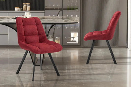 LIZA - Chaise de Salle à Manger - 52 x 61.5 cm - Rouge ROUSSEAU