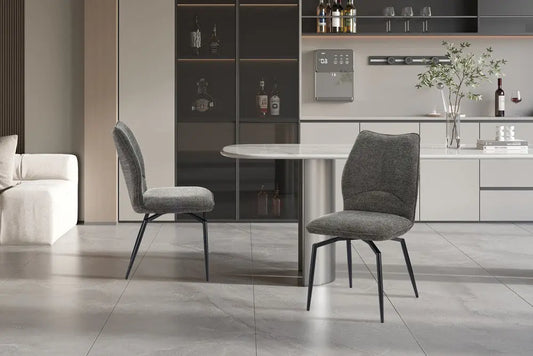 Chaises de Salle à Manger LYARA en Tissu Gris - 45.5 x 60 cm ROUSSEAU