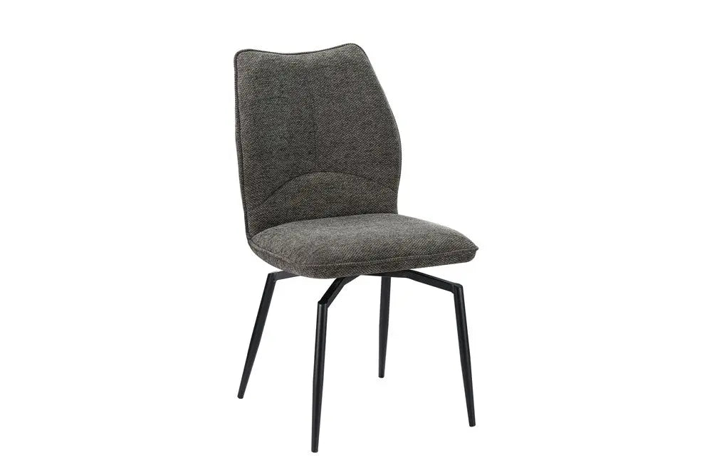 Chaises de Salle à Manger LYARA en Tissu Gris - 45.5 x 60 cm ROUSSEAU