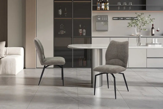 Chaises de Salle à Manger LYARA en Tissu Sable - 45.5 x 60 cm ROUSSEAU