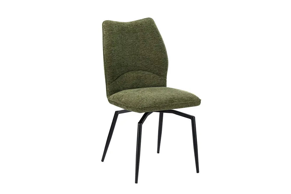 Chaises de Salle à Manger LYARA en Tissu Vert - 45.5 x 60 cm ROUSSEAU