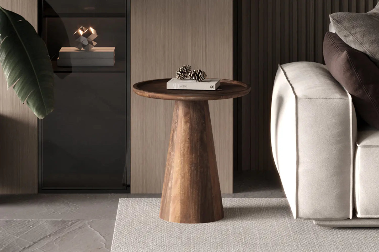 ÉLIO - Table basse Ronde Bois de manguier Brun clair - 45x50 cm ROUSSEAU