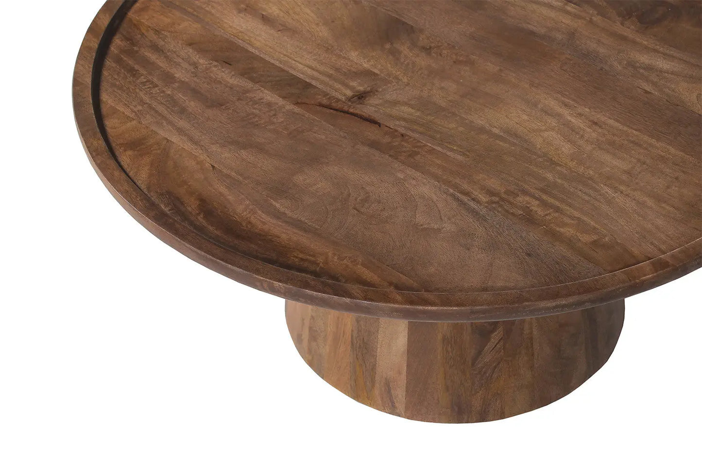 ÉLIO - Table basse Ronde Bois de manguier Brun clair - 80x36 cm ROUSSEAU