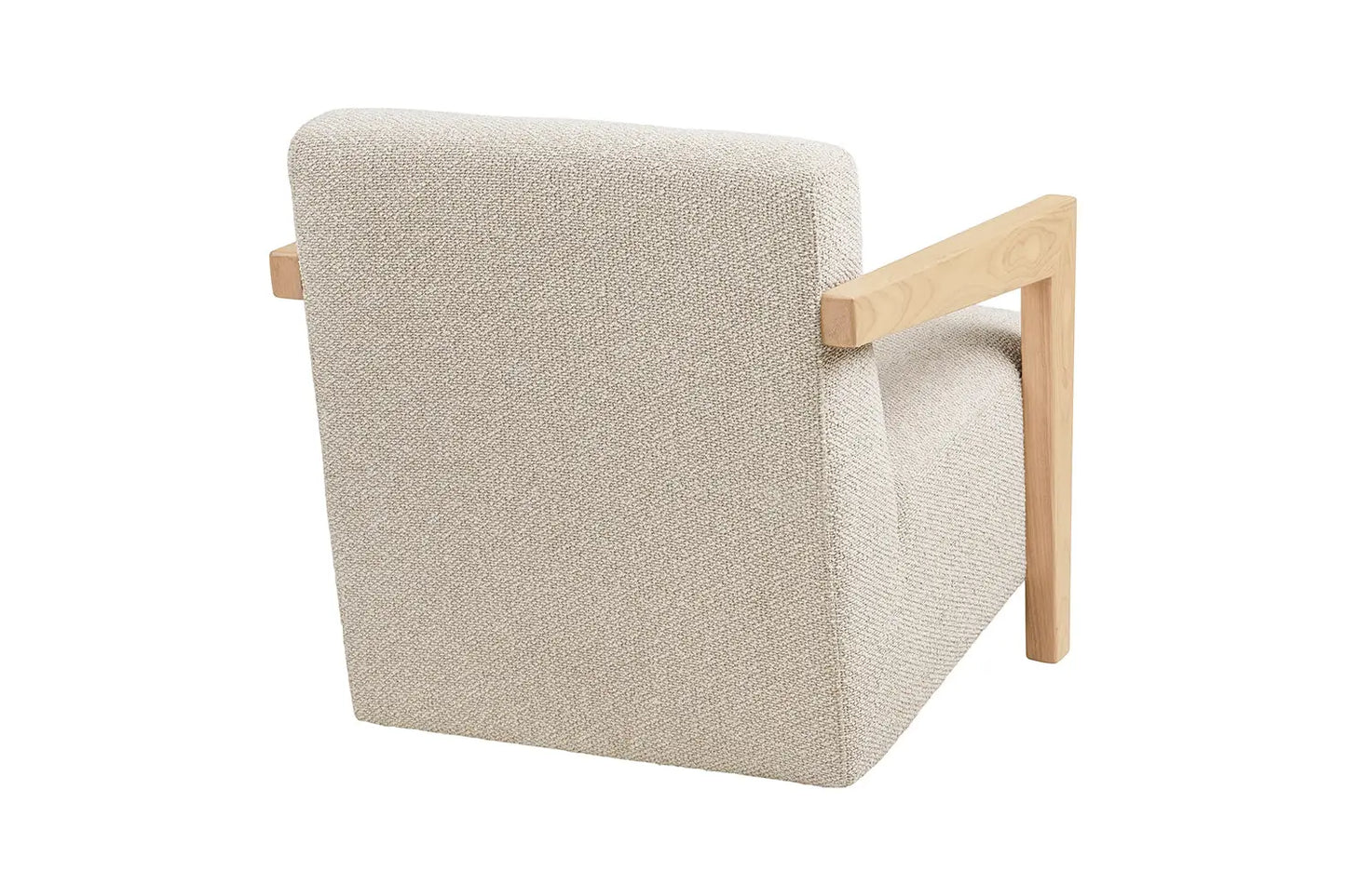 Fauteuil avec accoudoirs en Chêne et Tissu Beige CARACAS - 88 x 72 cm - TIKOYA