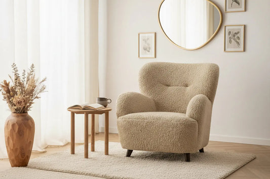 Fauteuil avec accoudoirs en Tissu Marron LUNARO - 86 x 84 cm HOUSE NORDIC