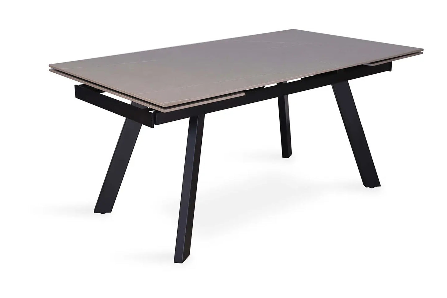 HIRA - Table à Manger Extensible Rectangulaire Plateau en Pierre - 160 à 240 cm - Gris ROUSSEAU