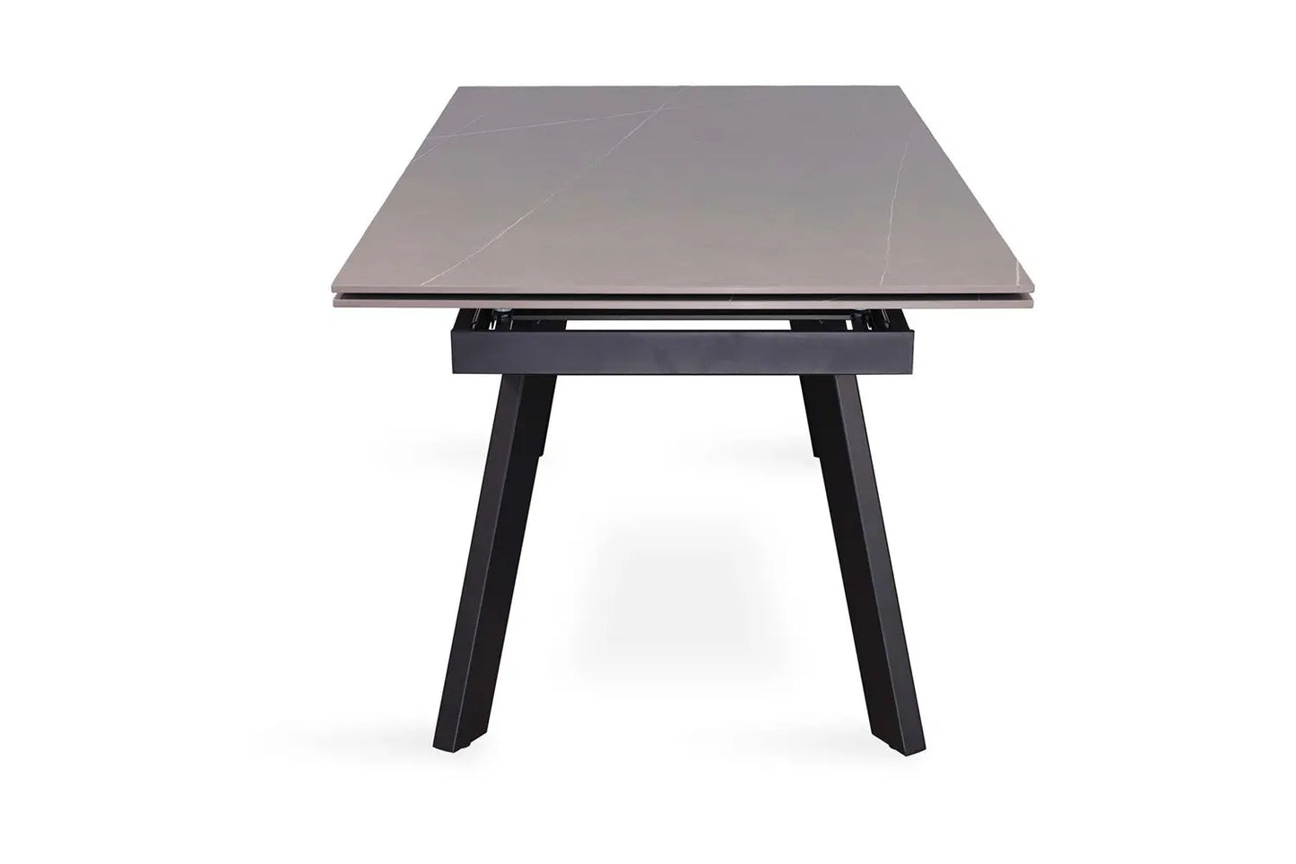HIRA - Table à Manger Extensible Rectangulaire Plateau en Pierre - 160 à 240 cm - Gris ROUSSEAU