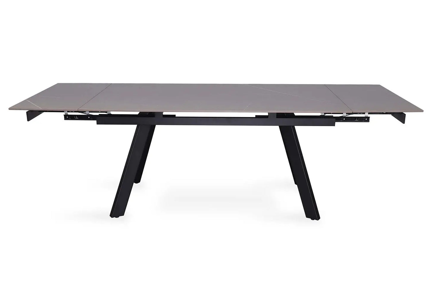 HIRA - Table à Manger Extensible Rectangulaire Plateau en Pierre - 160 à 240 cm - Gris ROUSSEAU