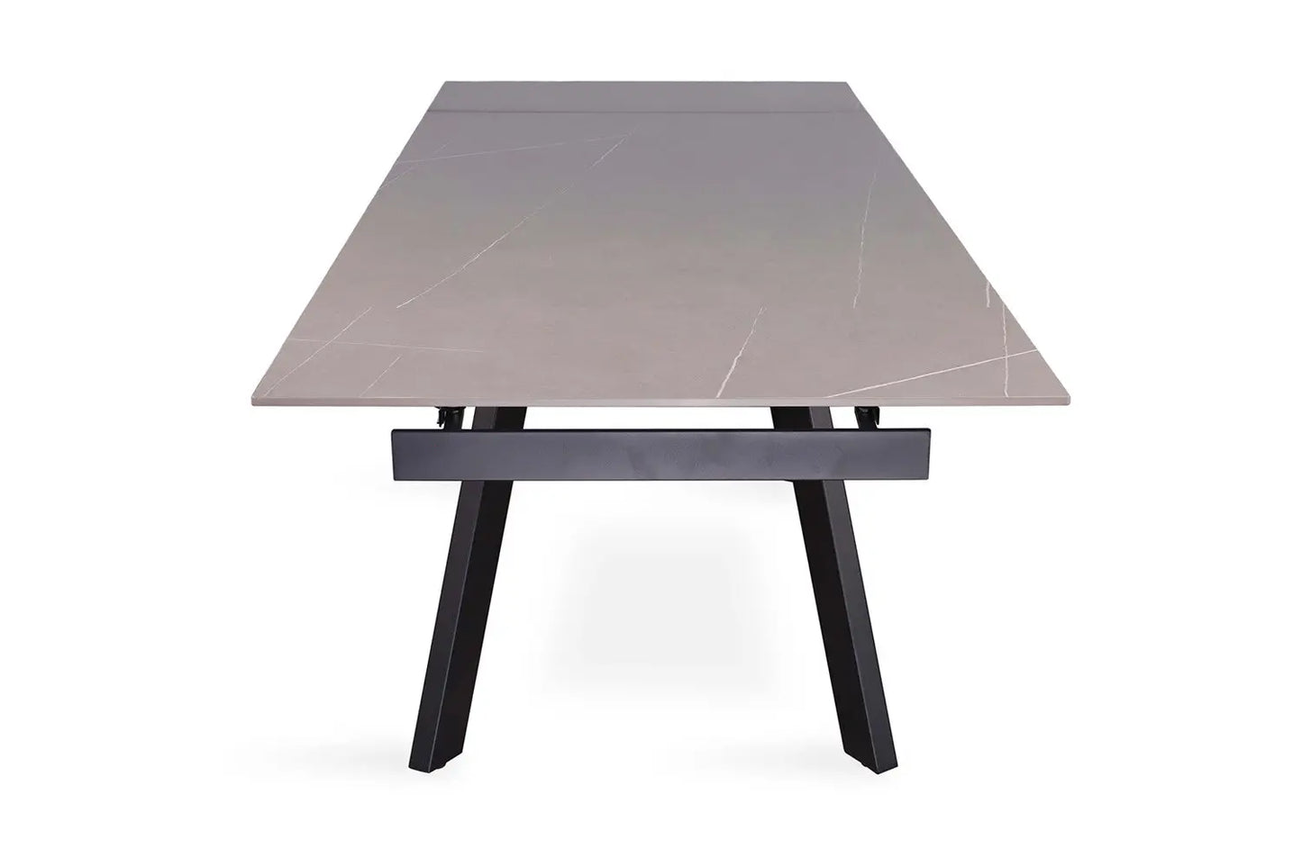 HIRA - Table à Manger Extensible Rectangulaire Plateau en Pierre - 160 à 240 cm - Gris ROUSSEAU