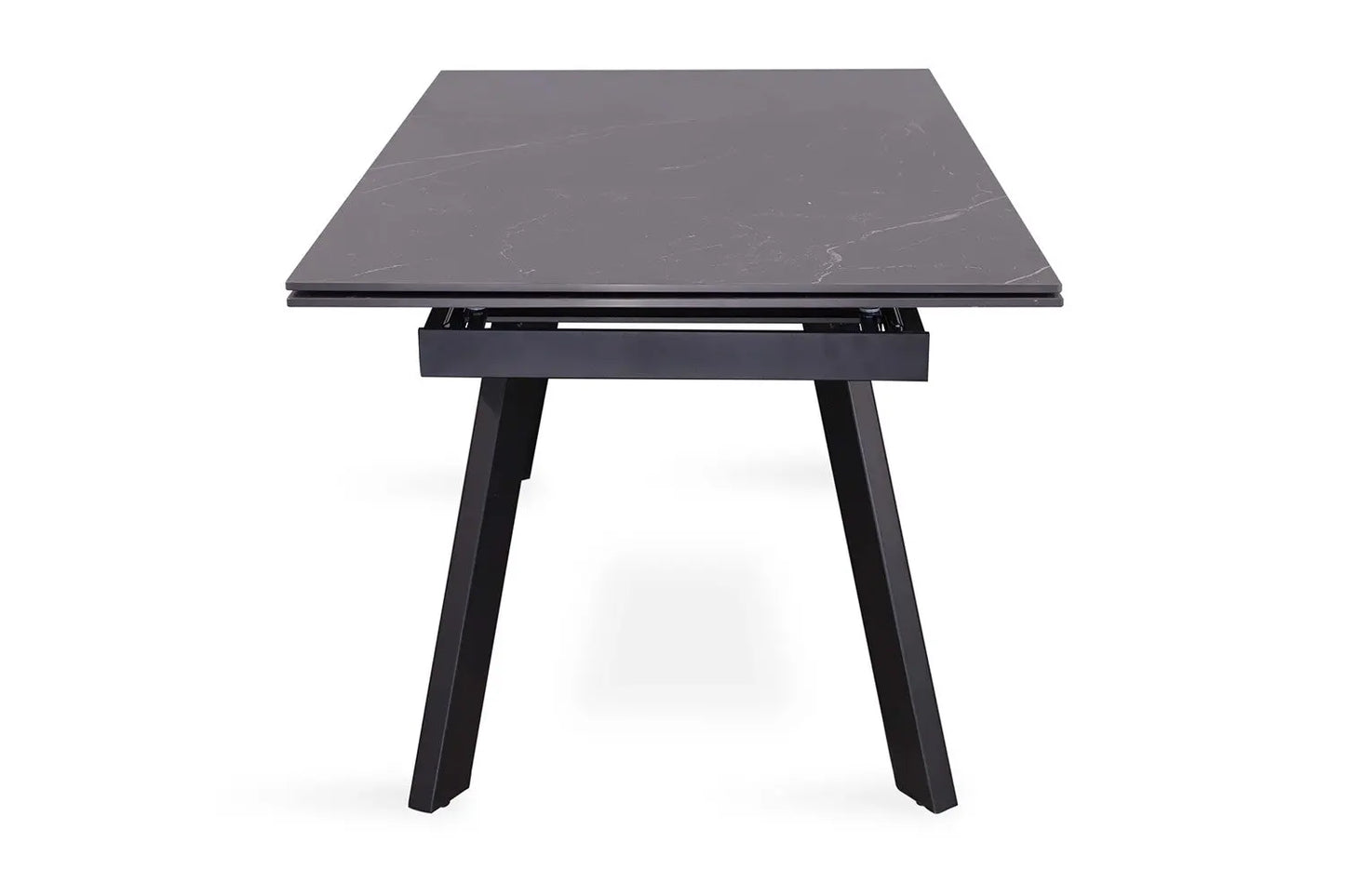 HIRA - Table à Manger Extensible Rectangulaire Plateau en Pierre - 160 à 240 cm - Noir ROUSSEAU