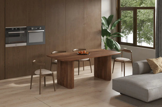 LÉOR - Table à manger Ovale en Bois de Manguier Brun Clair - 200 cm ROUSSEAU