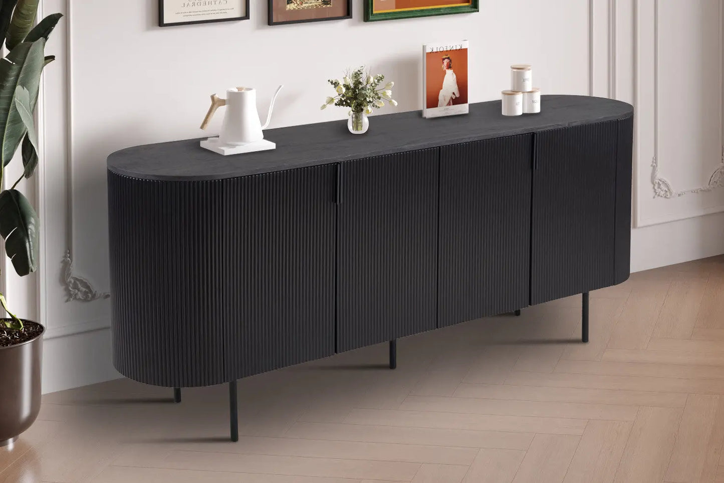 LYANE - Buffet Effet Brun Foncé - 200 cm ROUSSEAU