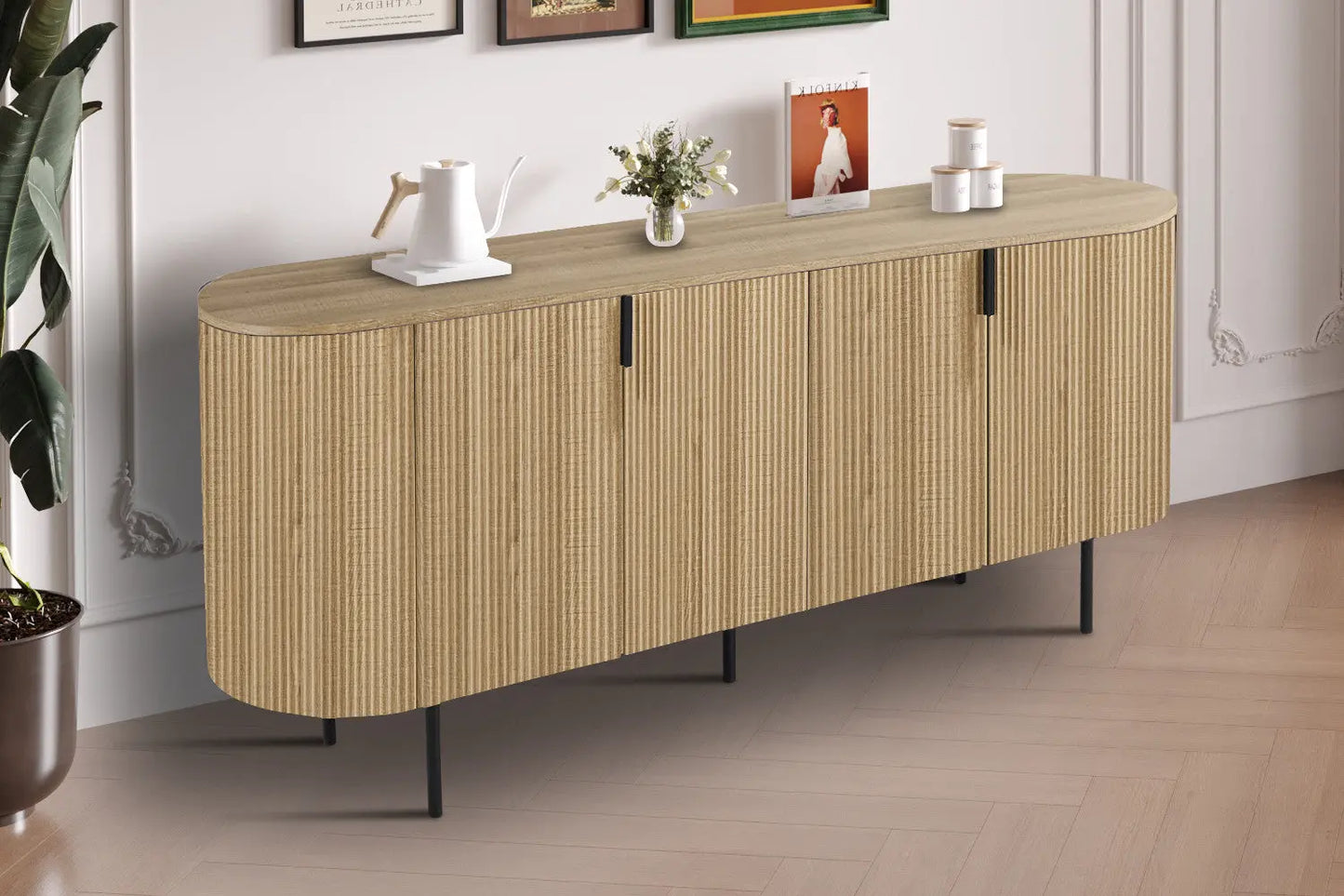LYANE - Buffet Effet Chêne Naturel - 200 cm ROUSSEAU