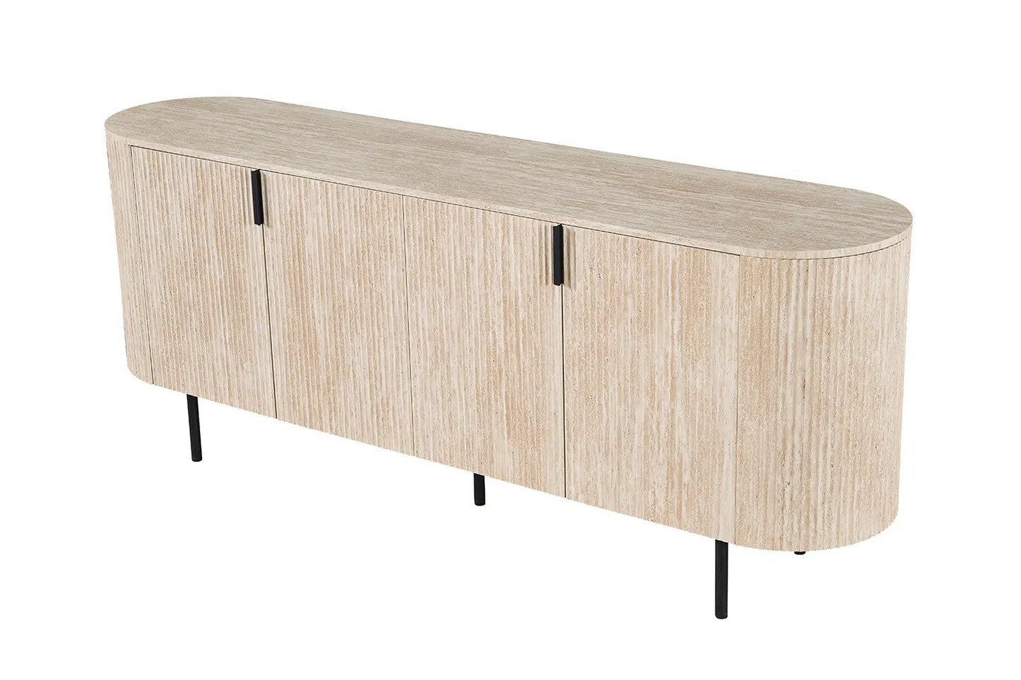 LYANE - Buffet Effet Travertin Beige - 200 cm ROUSSEAU