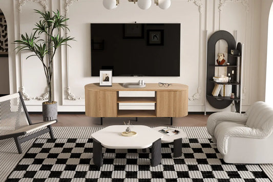 LYANE - Meuble TV - 160 cm - Effet Chêne Naturel ROUSSEAU