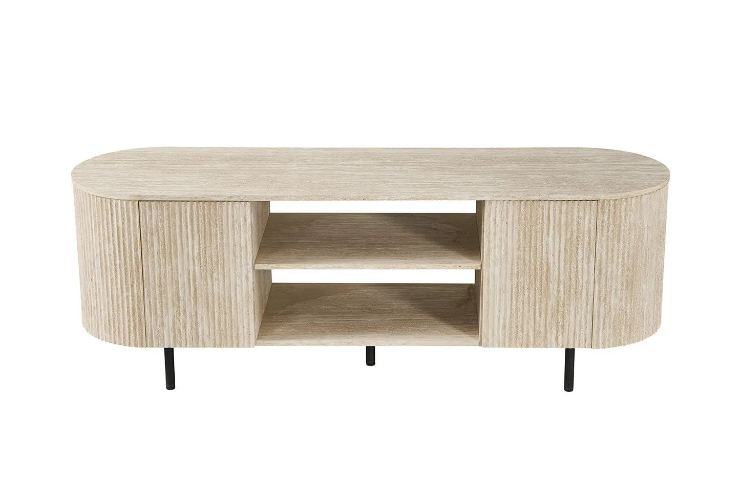 LYANE - Meuble TV - 160 cm - Effet Travertin Beige ROUSSEAU