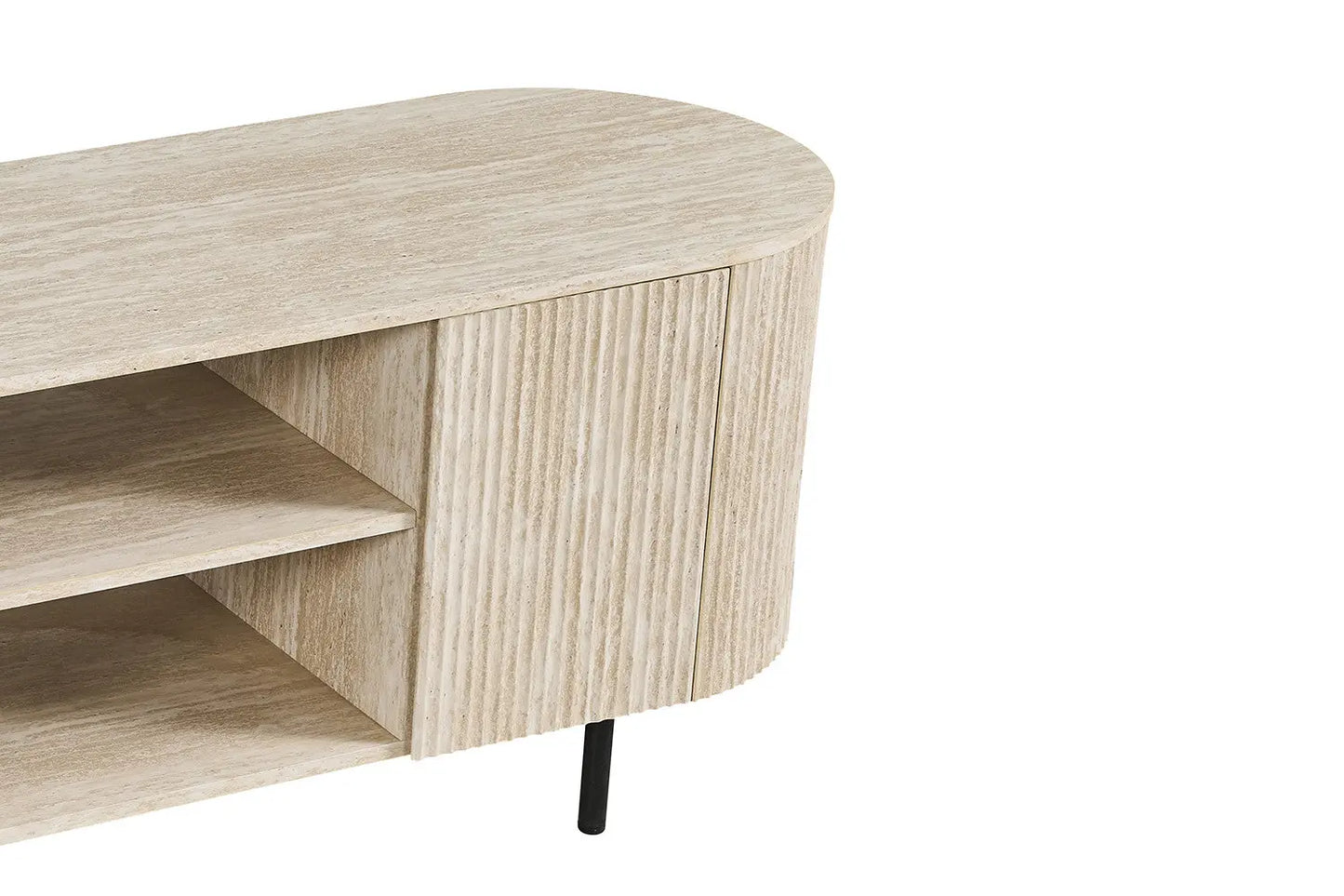 LYANE - Meuble TV - 160 cm - Effet Travertin Beige ROUSSEAU