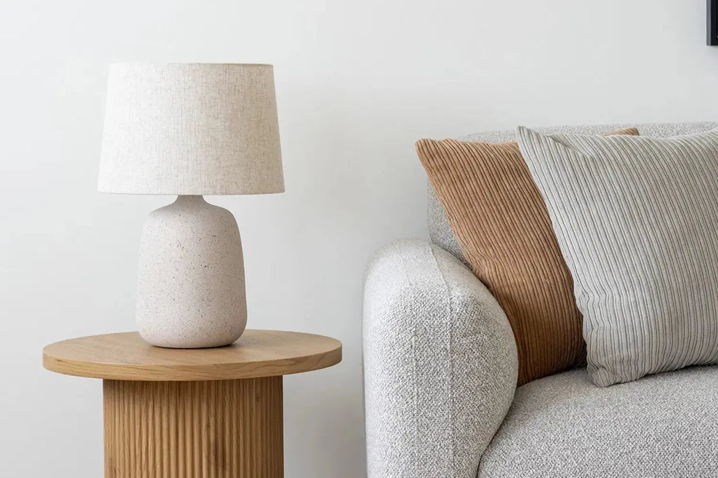 Lampe de table en Céramique Beige Pierre CROFT - H : 46cm HOUSE NORDIC