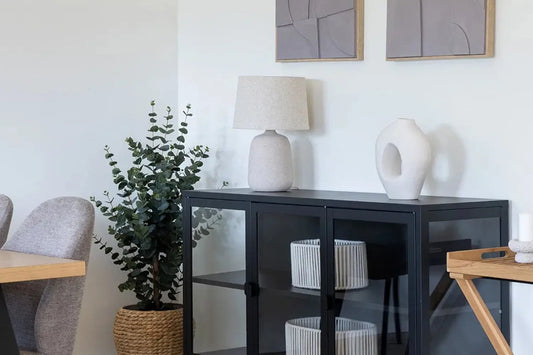 Lampe de table en Céramique Beige Pierre CROFT - H : 46cm HOUSE NORDIC