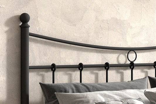 Lit 140x200 avec sommier Métal Blanc SORAYA ROUSSEAU