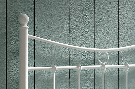 Lit 90x200 avec sommier Métal Blanc SORAYA ROUSSEAU