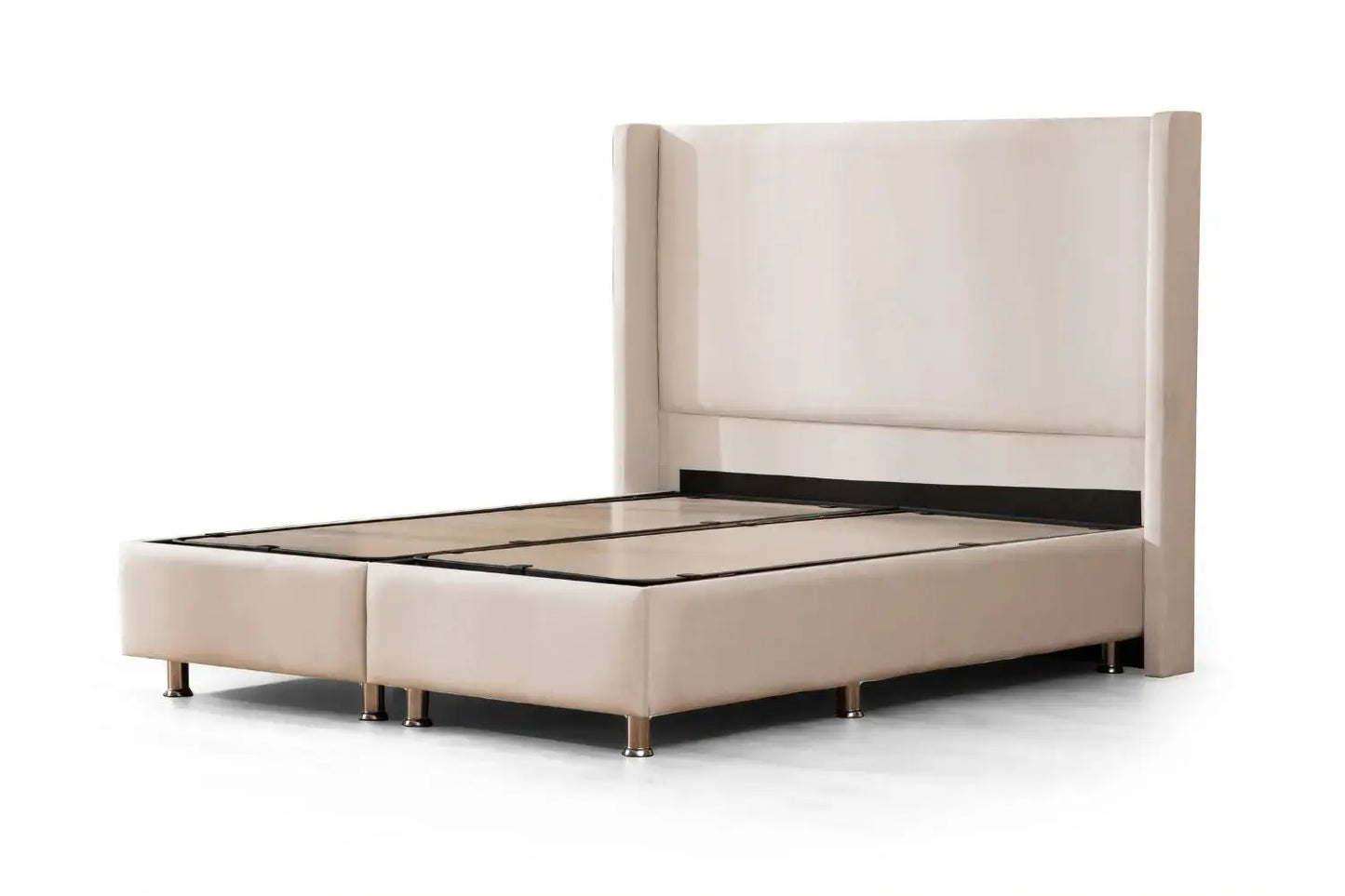 Lit Coffre COCO en Velours Blanc Ecru 160x190 cm SAN MARTINO