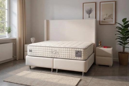 Lit Coffre COCO en Velours Blanc Ecru 180x200 cm SAN MARTINO