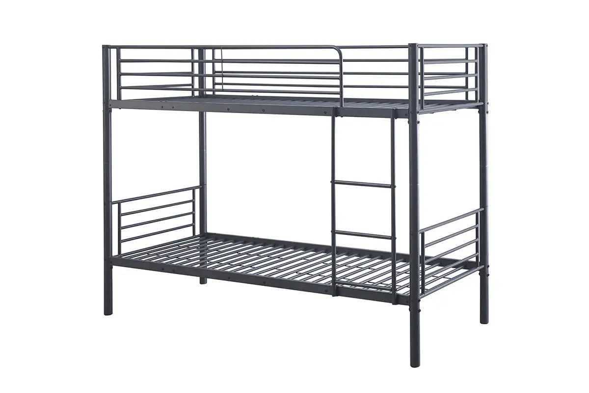 Lit superposé SAMYA 90x200 Divisible Métal Gris foncé ROUSSEAU