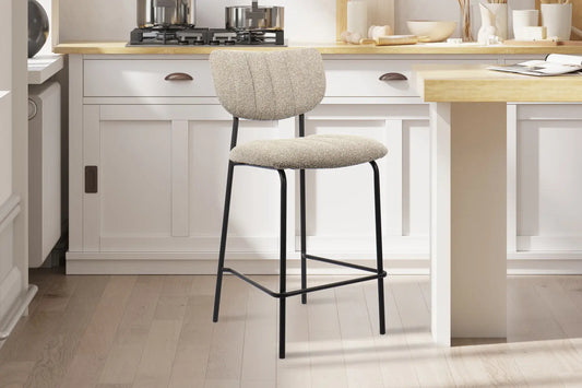 Lot de Chaises de Bar ANITA en Tissu Brun - 46 x 53 cm ROUSSEAU